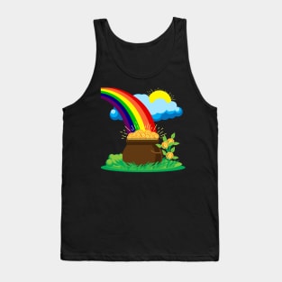 Bitcoin, Rainbow, Pot, Gold, Goblin, Legend, Money Tank Top